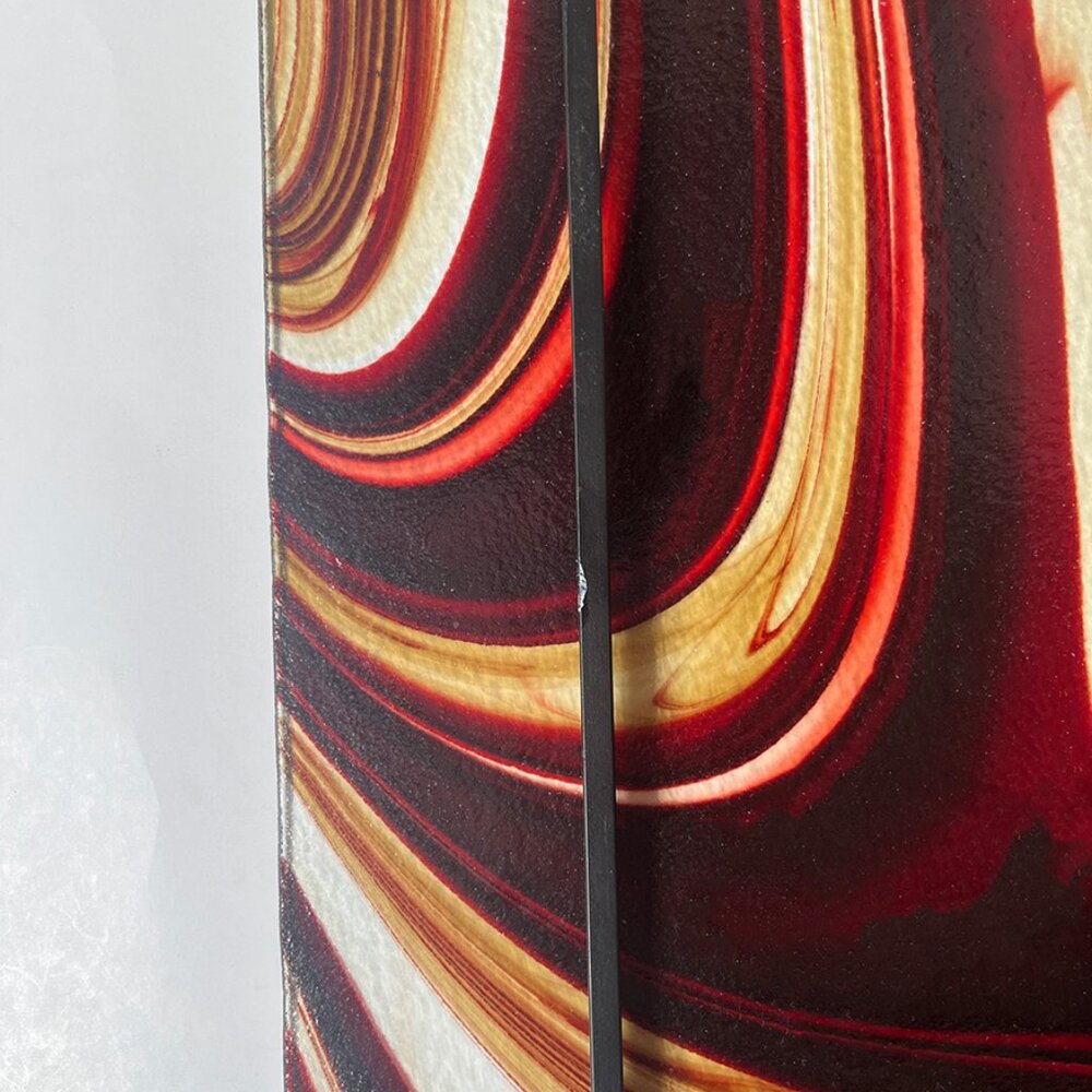 Glass Serving Tray, Abstract Design, Art at 17” Long! - Picture 5 of 11